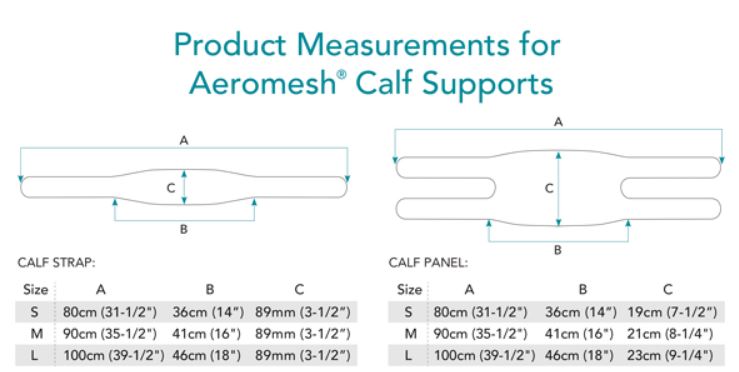 Aeromesh Calf Support Measurement Guide