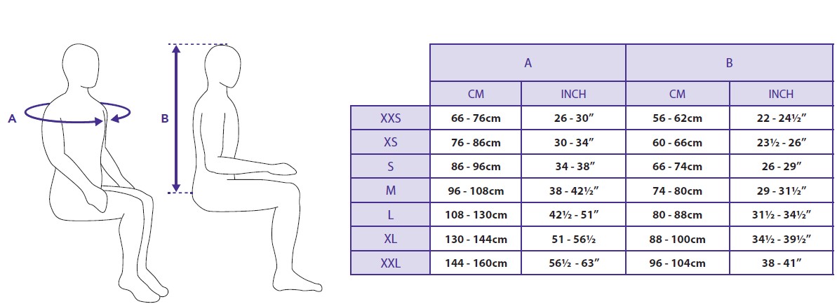 Silvalea All-in-One High Easy Sling Sizing Guide