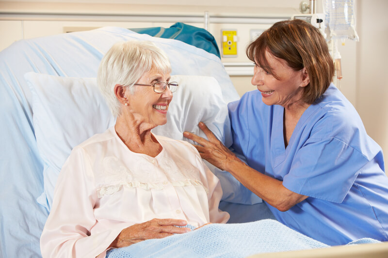 A nurse with her client