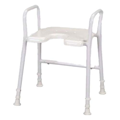Aluminium Shower Stool with Seat Cut-Out