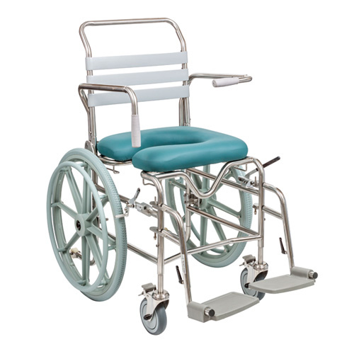 Adjustable Seat Height Self-Propelled Shower Commode