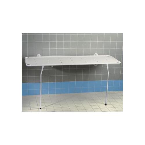 Wall-Mounted Hinged Shower Stretcher with Side Rails