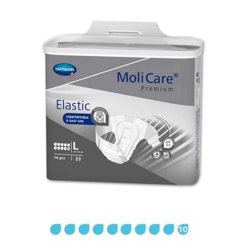 Molicare premium Elastic - 10 Drops - Large - Pkt 14