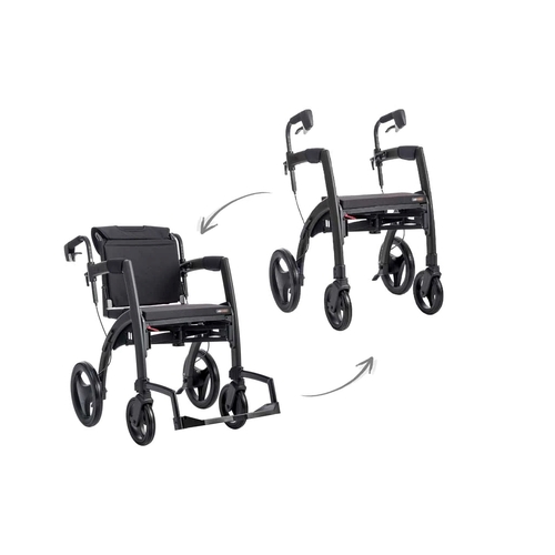 Rollz Motion 2-in-1 Convertible Walker - Matt Black (Regular)