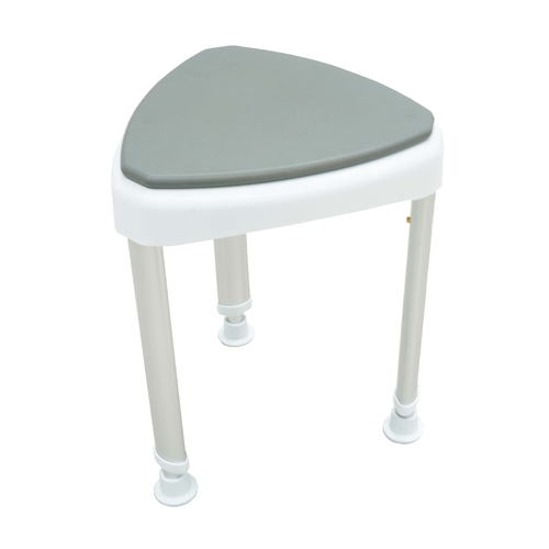 Carezza Corner Shower Stool - Aluminium Frame