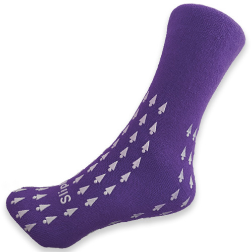 Non-slip Fall Management Socks - Small - Purple