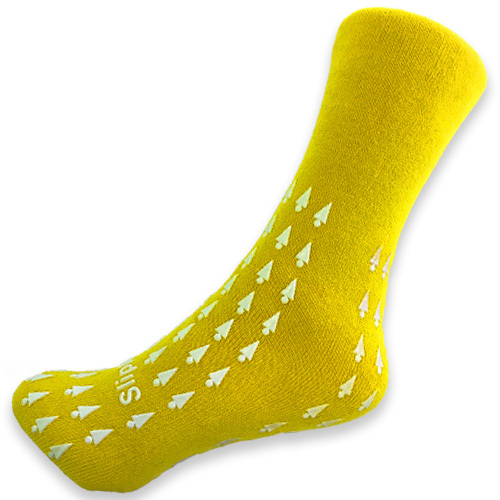 Non-Slip Fall Management Socks - Medium - Yellow