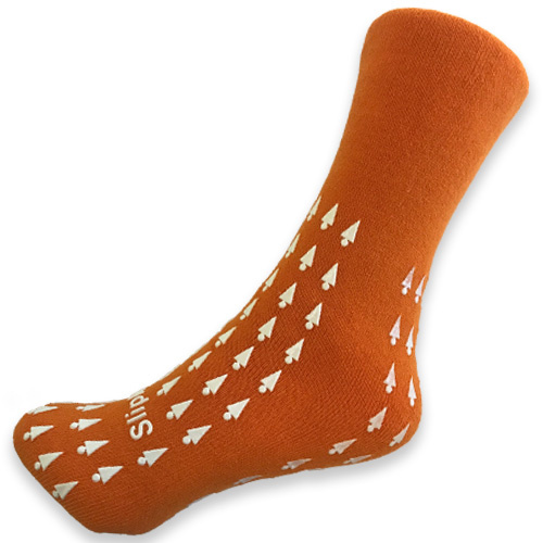 Non-slip Fall Management Socks - Small - Orange