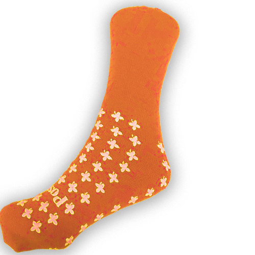 Posey Non-Slip Socks - Wide Fitting - Medium - Orange
