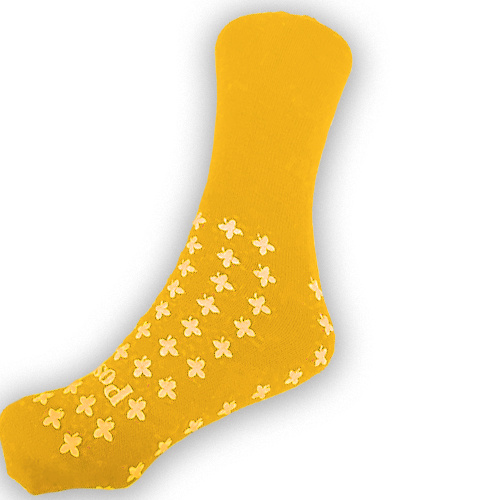 Posey Non-Slip Socks - Wide Fitting - Small - Yellow